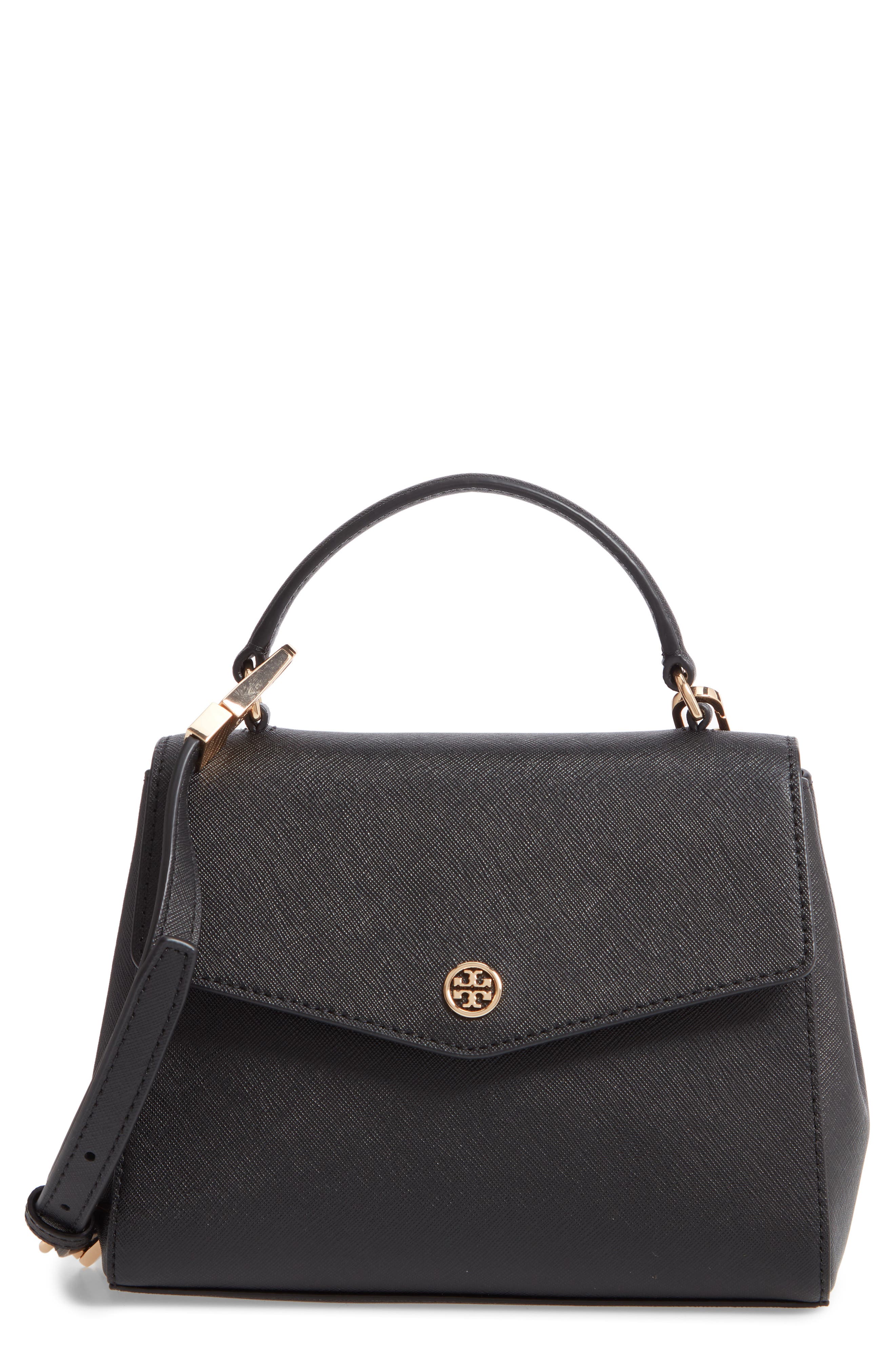 Tory Burch Small Robinson Saffiano Leather Top Handle Satchel, Main, color, 