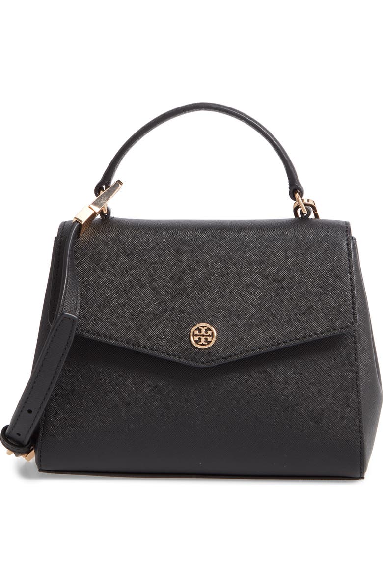 Tory Burch Small Robinson Saffiano Leather Top Handle Satchel, Main, color,