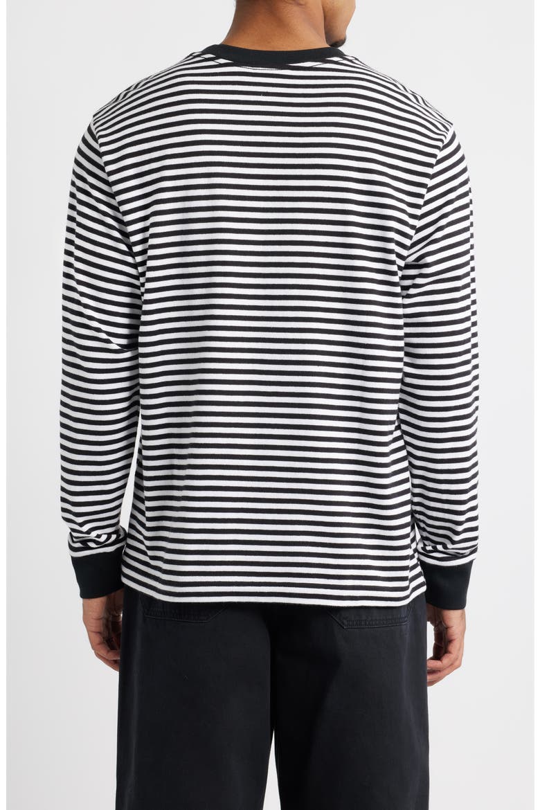 Stripe Long Sleeve Cotton T-Shirt, Alternate, color, BLACK MULTI