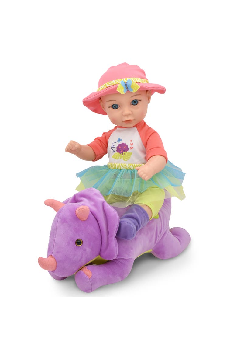 Hop On Baby & Plush Dino 15", Alternate, color, Multicolored