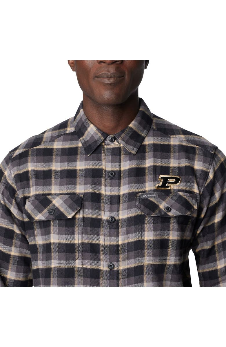 Columbia Black Purdue Boilermakers Flare Gun Flannel Long Sleeve Shirt, Alternate, color, 