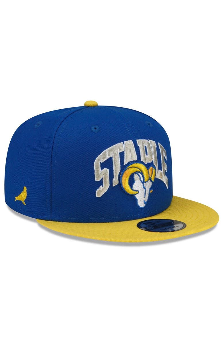 New Era x Staple Men's New Era Royal/Gold Los Angeles Rams NFL x Staple Collection 9FIFTY Snapback Adjustable Hat, Main, color, 