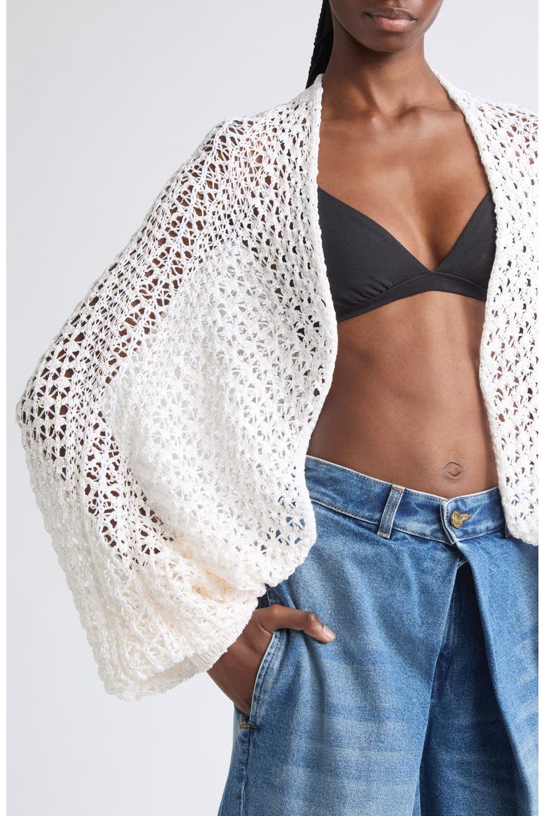 Dentelle Batwing Cardigan, Alternate, color, 0KA NATURAL
