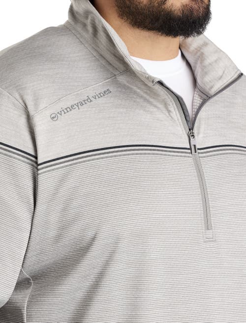 Vineyard Vines Big & Tall Sankaty Stripe 1/4-zip Pullover In Black
