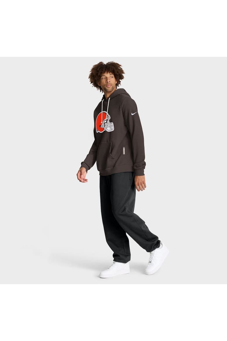 Men's Nike Brown Cleveland Browns Sideline Standard Issue Initial Home Dri-FIT Hoodie, Alternate, color, Brown