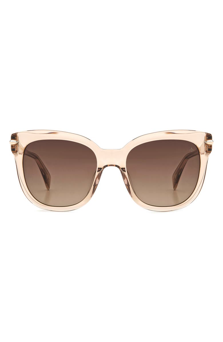 rag & bone 55mm Rectangular Sunglasses, Main, color, Beige Brown