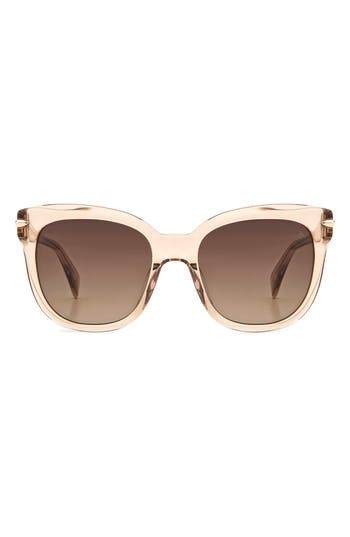 Rag & Bone 55mm Rectangular Sunglasses In Brown