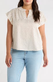 Wit & Wisdom Flutter Sleeve Top