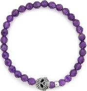 LAGOS Signature Caviar Skull Stone Stretch Bracelet
