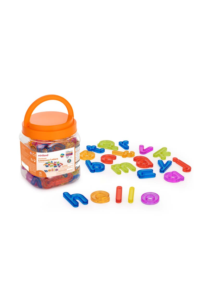Translucent Lowercase Letters 76 Pcs, Main, color, Orange Multi