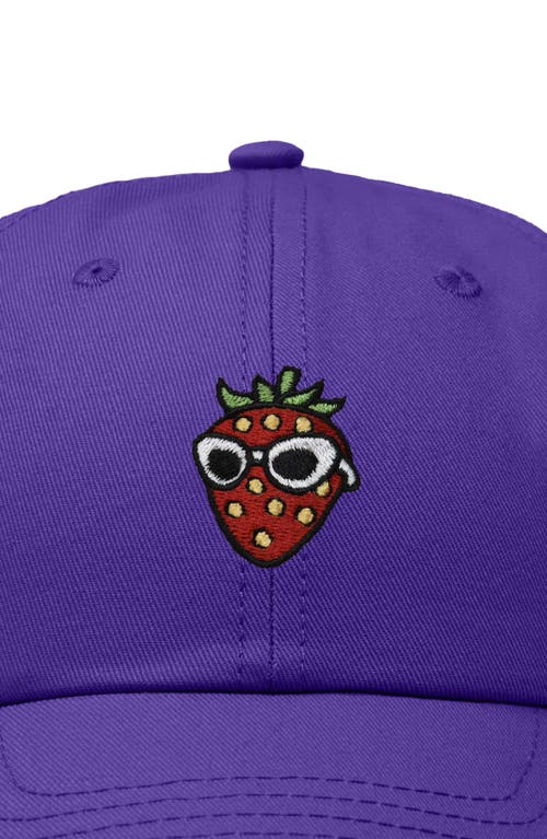 Dalix Strawberry Embroidered Casual Cap In Purple