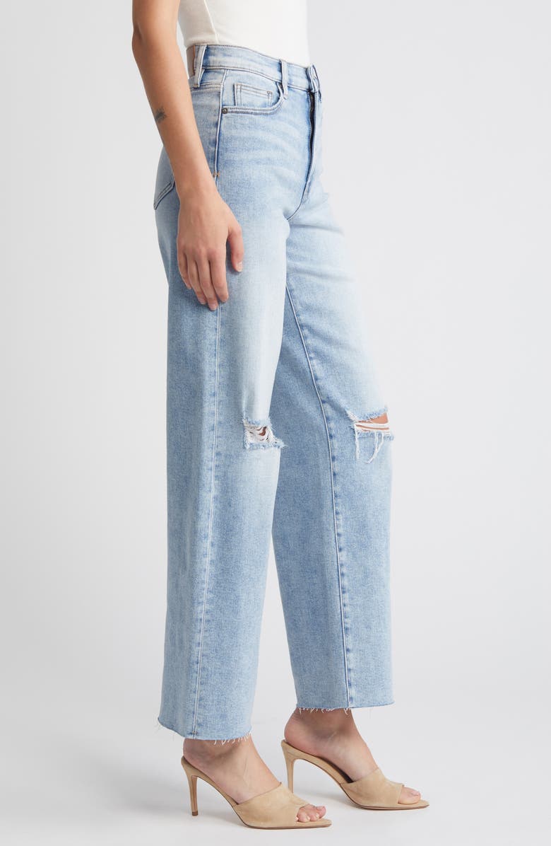 HIDDEN JEANS Ripped High Waist Dad Jeans, Alternate, color, Light Wash
