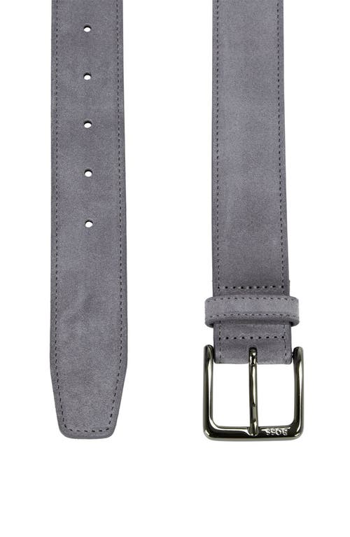 Hugo Boss Boss Ronnie Suede Belt In Dark Grey