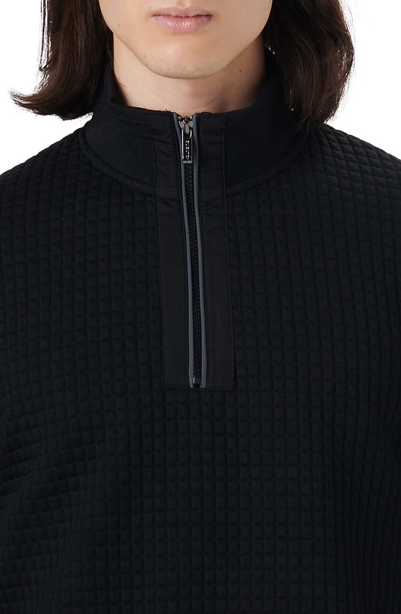 Bugatchi Waffle Knit Quarter Zip Pullover, Alternate, color, 
