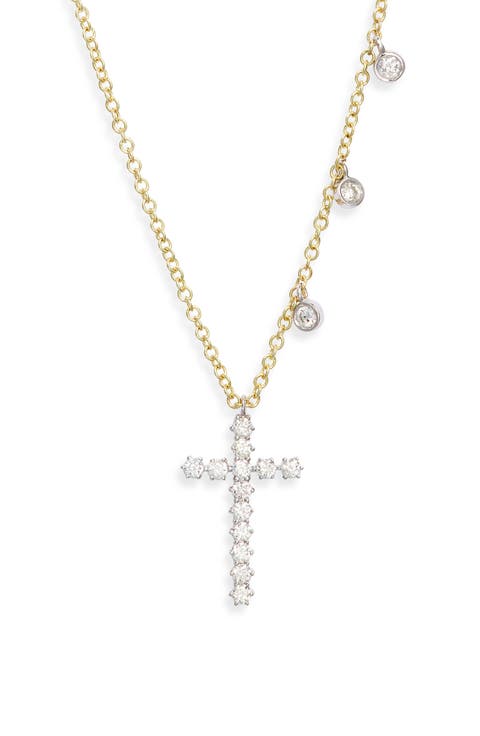 14k Gold Diamond Cross Necklace