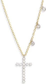 Meira T 14k Gold Diamond Cross Necklace
