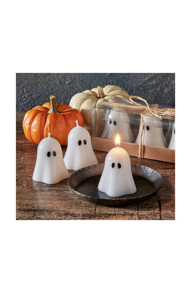 tag Ghost Mini Tealight Candles Halloween Paraffin Wax Decor, Alternate, color, White