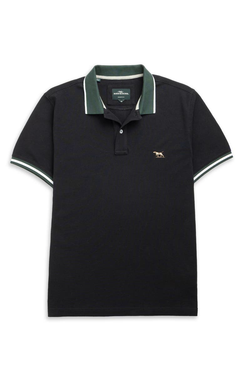 Rodd & Gunn New Lynn Sports Fit Tipped Cotton Piqué Polo, Alternate, color, Onyx