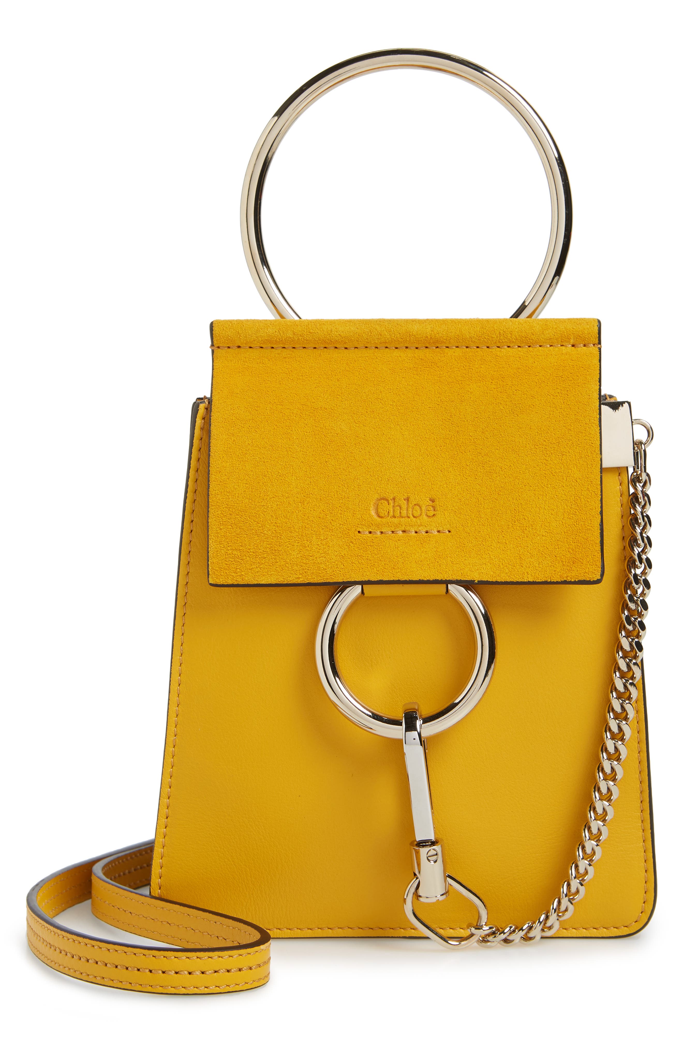 Chloé Faye Small Suede & Leather Bracelet Bag (Women) | Nordstrom