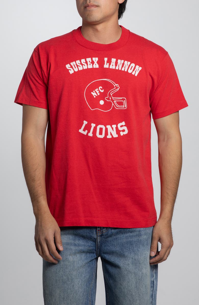 Elwood Vintage Sussex Football Tee, Main, color, Red