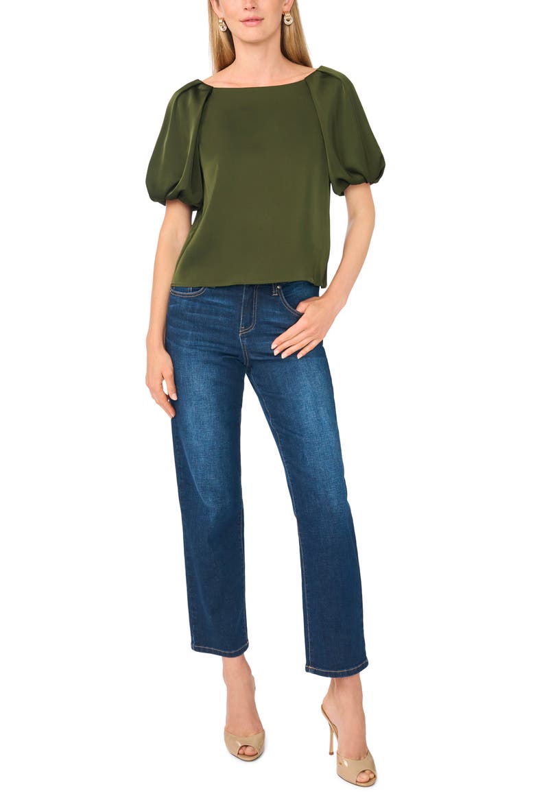 Bubble Sleeve Top, Alternate, color, MIDNIGHT SAGE
