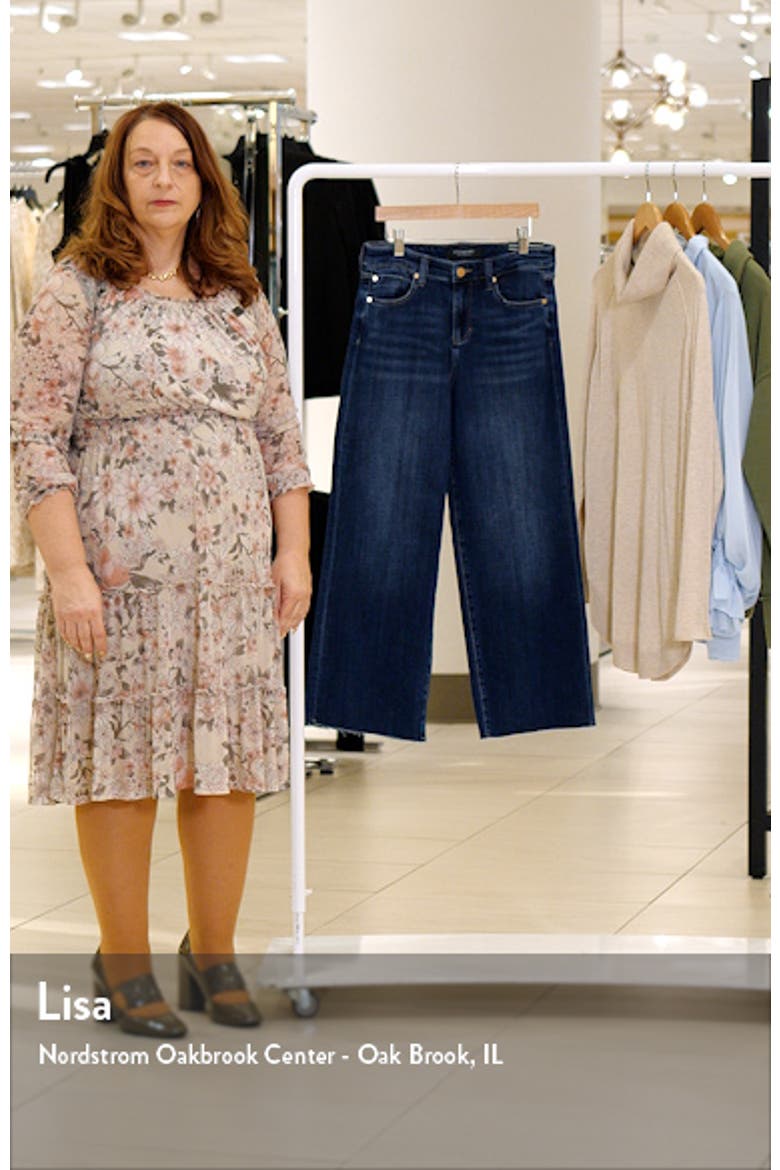 Stride Raw Hem High Waist Crop Wide Leg Jeans video