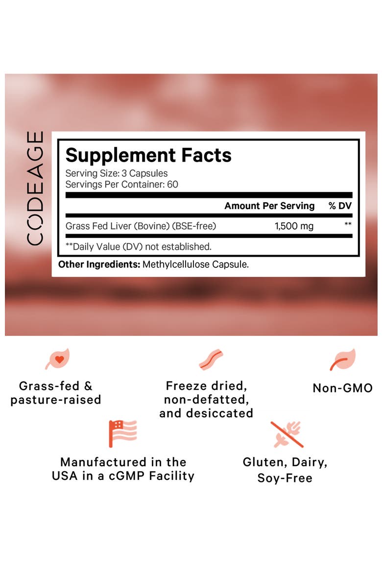Grass-Fed Beef Liver Glandular Supplement, Alternate, color, White