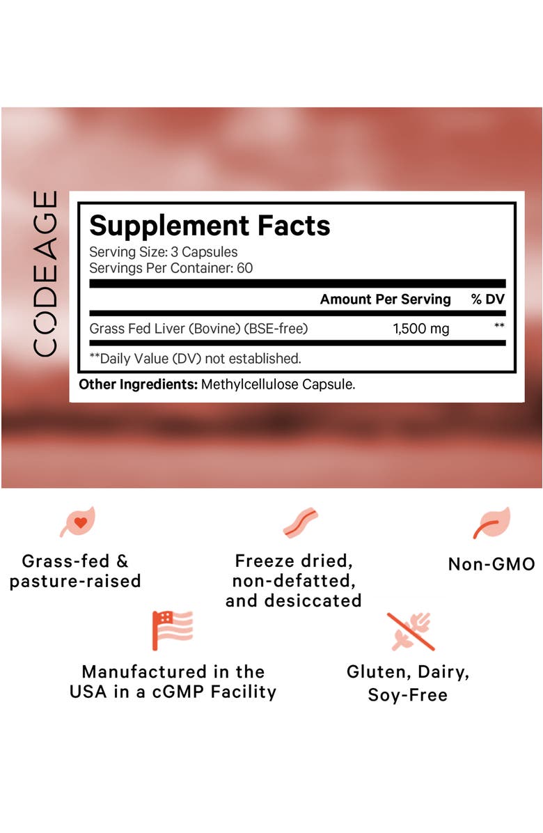 Codeage Grass-Fed Beef Liver Glandular Supplement, Alternate, color, 