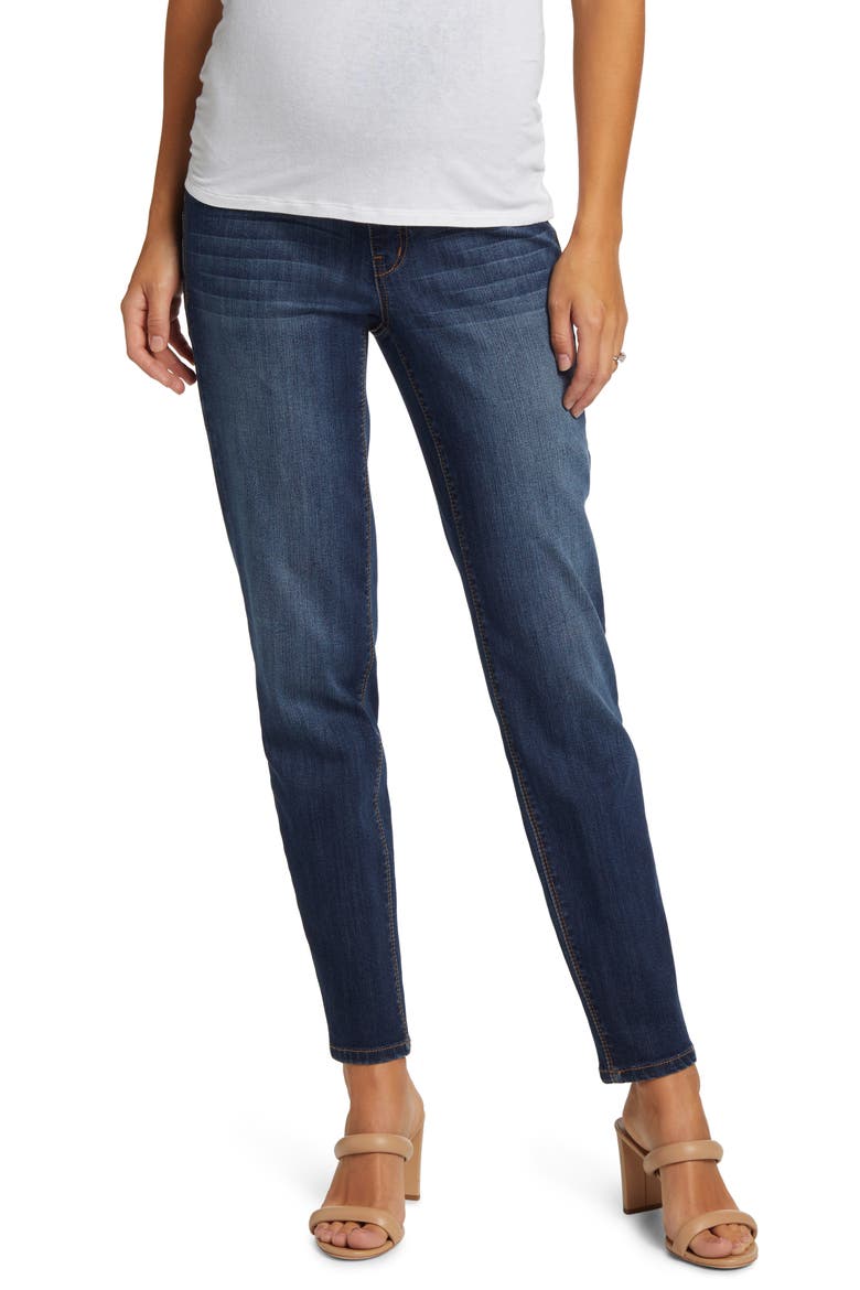 Over the Bump Slim Straight Leg Maternity Jeans, Main, color, JENYA
