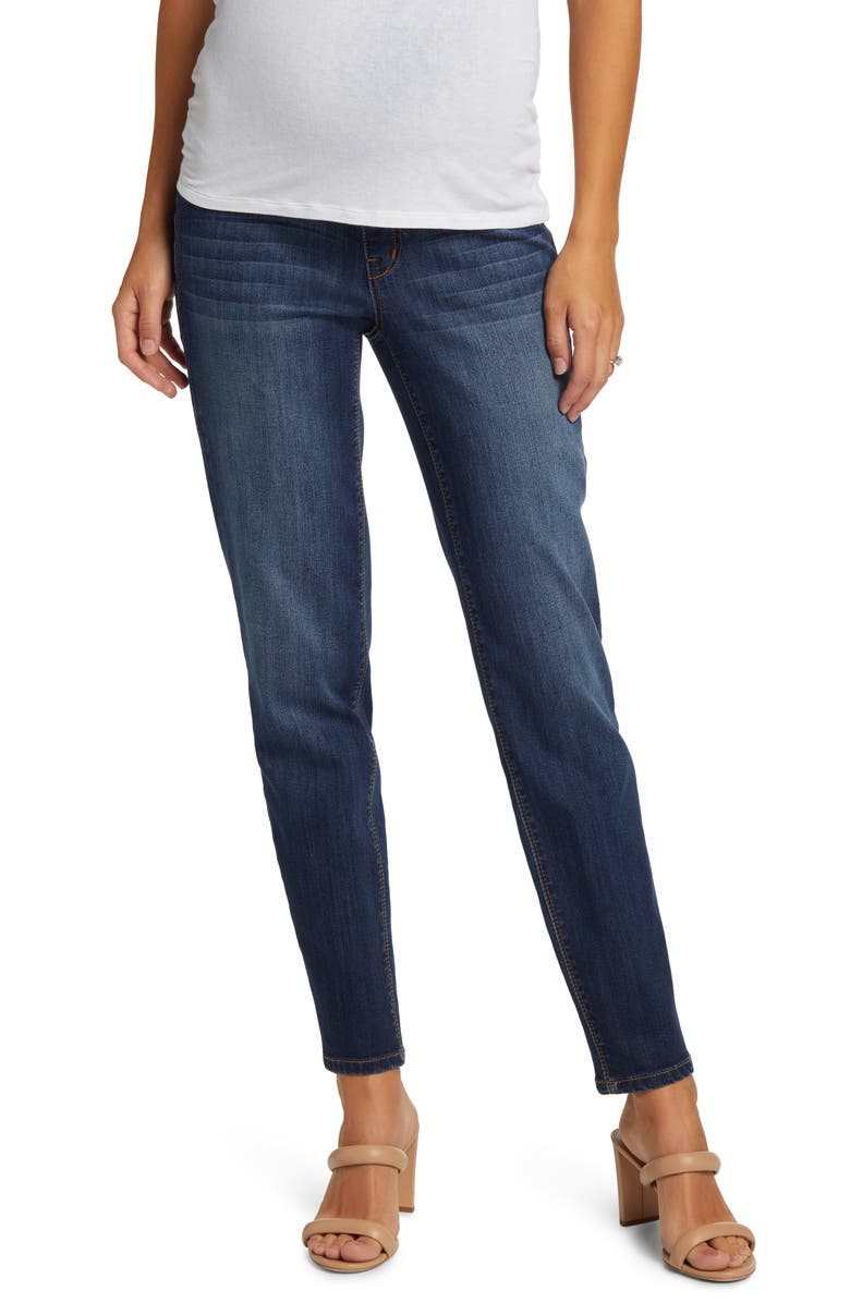 1822 Denim Over the Bump Slim Straight Leg Maternity Jeans, Main, color, 