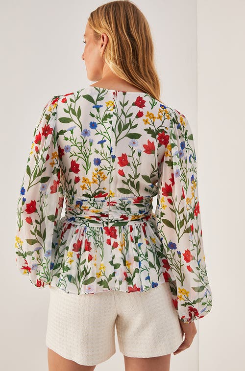 REBECCA TAYLOR REBECCA TAYLOR BOTANICA FLEUR PEPLUM BLOUSE
