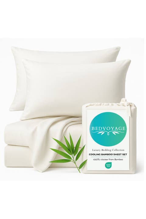 Luxury 100% Viscose Cooling Bed Sheet Set