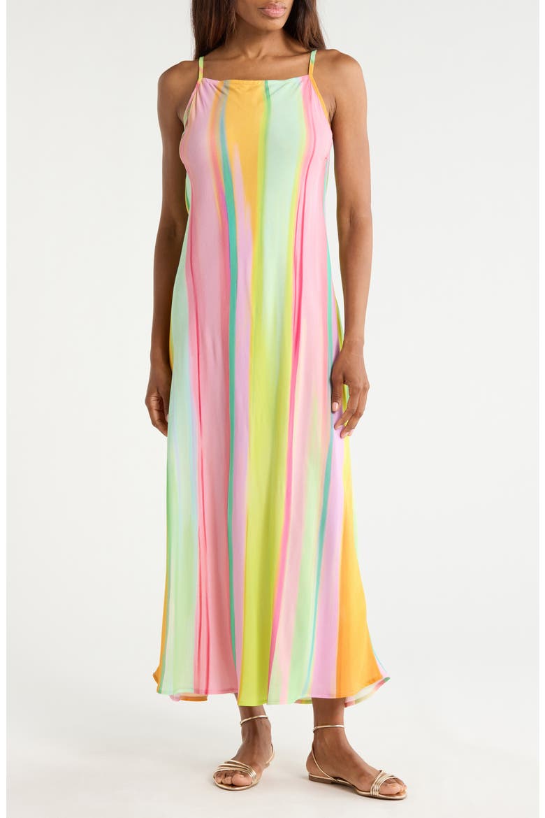 Cika Woven Dress, Main, color, DIAGONAL RAINBOW