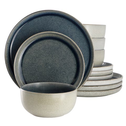 Earnestville 12 Piece Stoneware Dinnerware Set in Blue