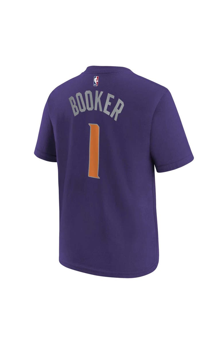 Nike Youth Devin Booker Purple Phoenix Suns Icon Name & Number T-Shirt, Alternate, color, Purple