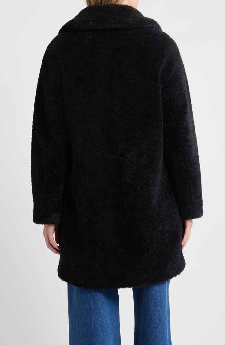 Sam Edelman Faux Fur Toggle Coat, Alternate, color, Black