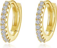 Lafonn Pavé Simulated Diamond Huggie Hoop Earrings