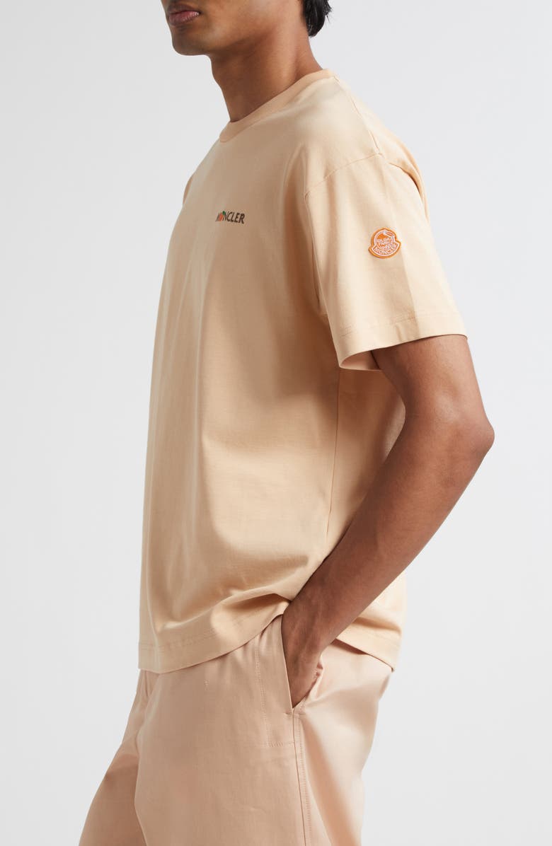 Moncler x Gilga Farm by Donald Glover Logo Patch T-Shirt, Alternate, color, Peach
