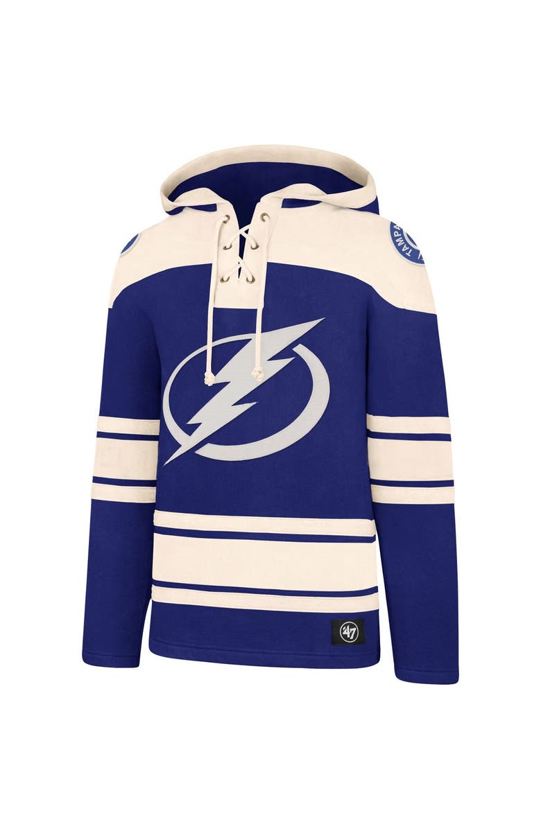 '47 Men's '47 Blue Tampa Bay Lightning Superior Lacer Pullover Hoodie, Alternate, color, Blue