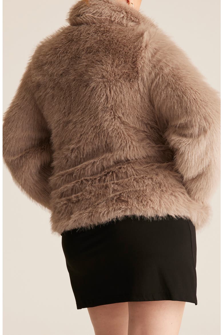 Rory Faux Fur Jacket, Alternate, color, PEBBLE