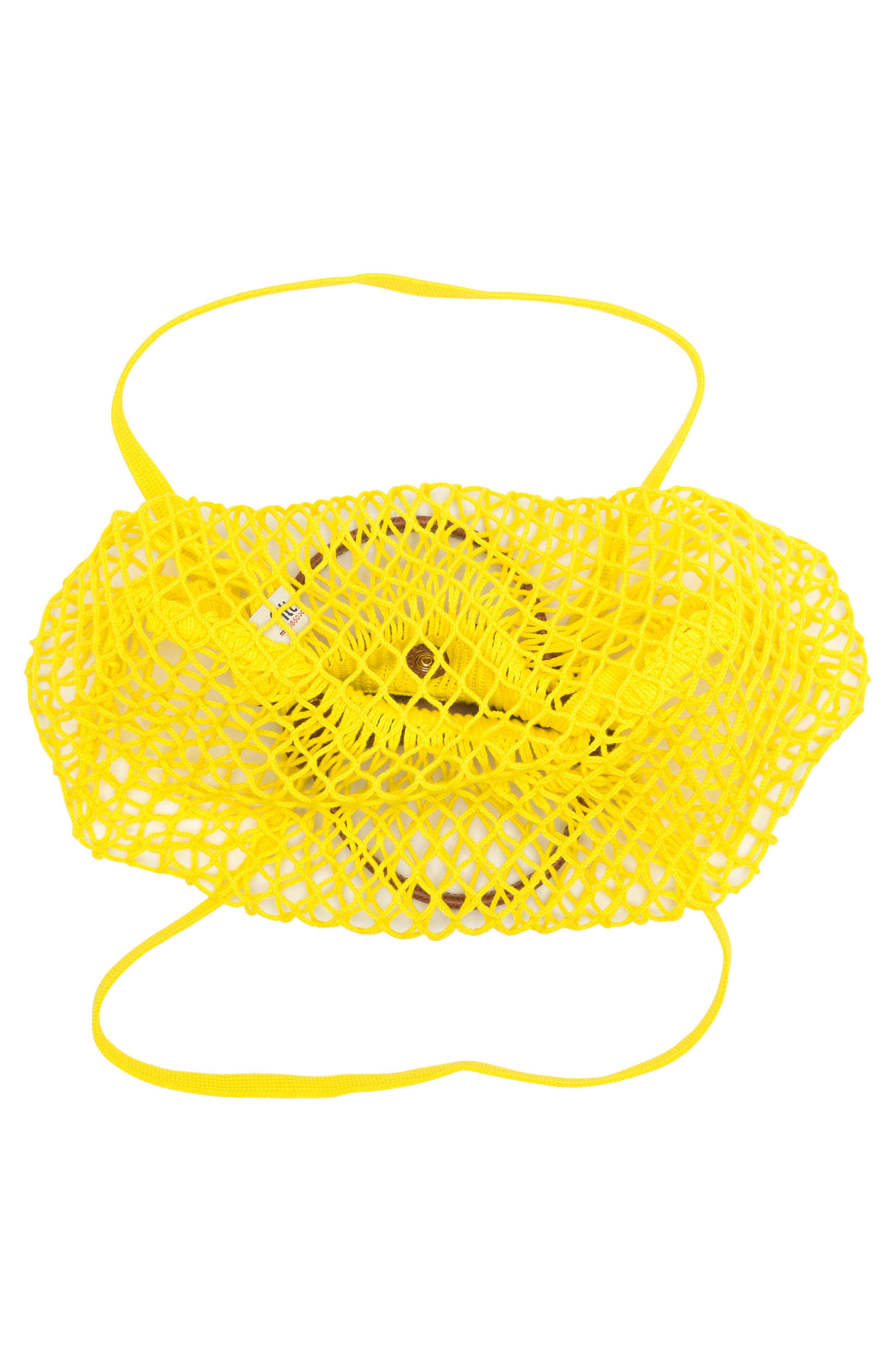 Le Pliage Filet Knit Shoulder Bag, Alternate, color, LEMON