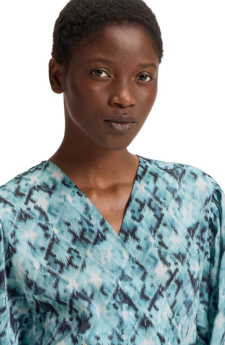 BOSS Orange Divanta Long Sleeve Midi Dress, Alternate, color, Teal Multi