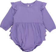 RuffleButts Long Sleeve Flutter Bubble Romper