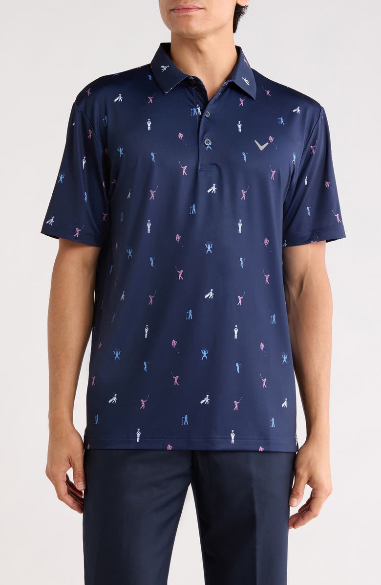 Callaway Day On The Course Short Sleeve Polo, Main, color, Peacoat
