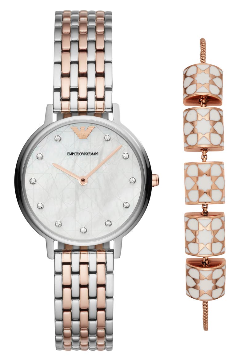 Bracelet Watch Set, Main, color, SILVER
