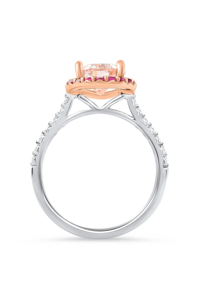 Certified Fancy Vivid Pink Pear Diamond Engagement Ring 14k & Gold, Alternate, color, 14k White Gold
