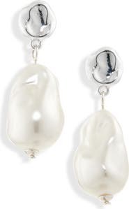 NORDSTROM RACK Molten Faux Pearl Drop Earrings