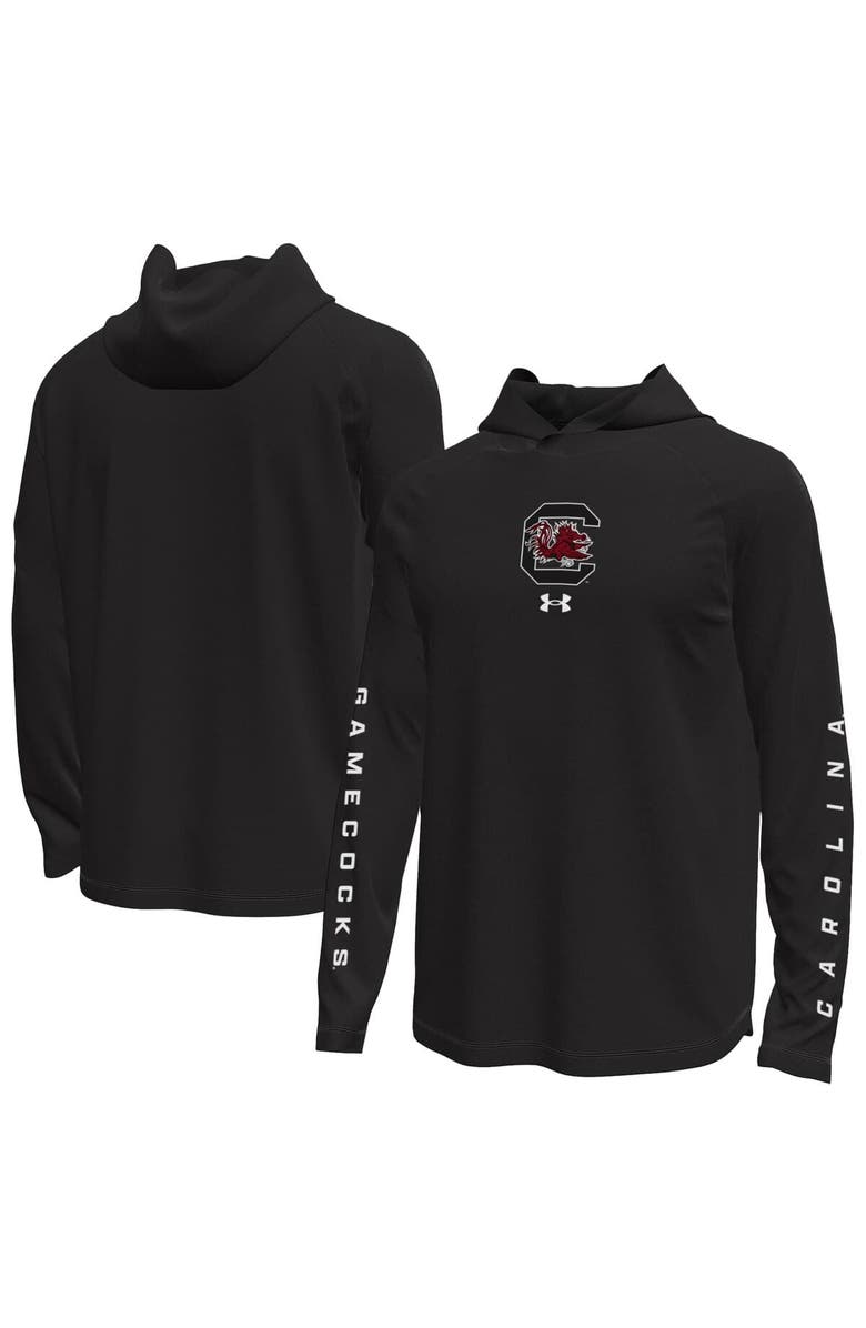 Under Armour Men's Under Armour Black South Carolina Gamecocks Tech Stretch Long-Sleeve Hooded T-Shirt, Main, color,