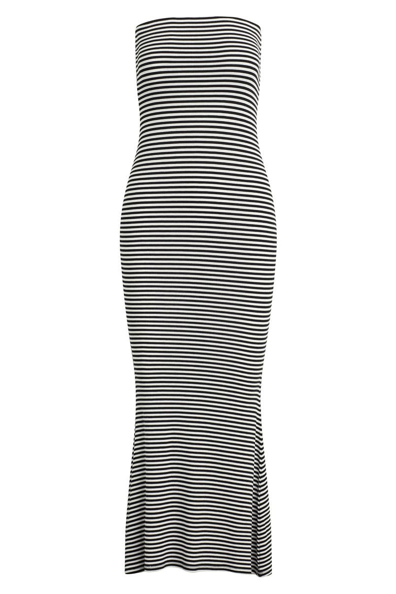 The Clean Slate Stripe Strapless Maxi Dress, Alternate, color, BLACK/ WHITE STRIPE