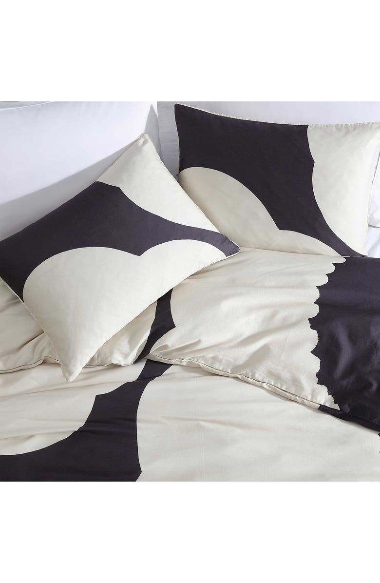 Marimekko Unikko Duvet Cover & Shams Set, Alternate, color, Open Charcoal